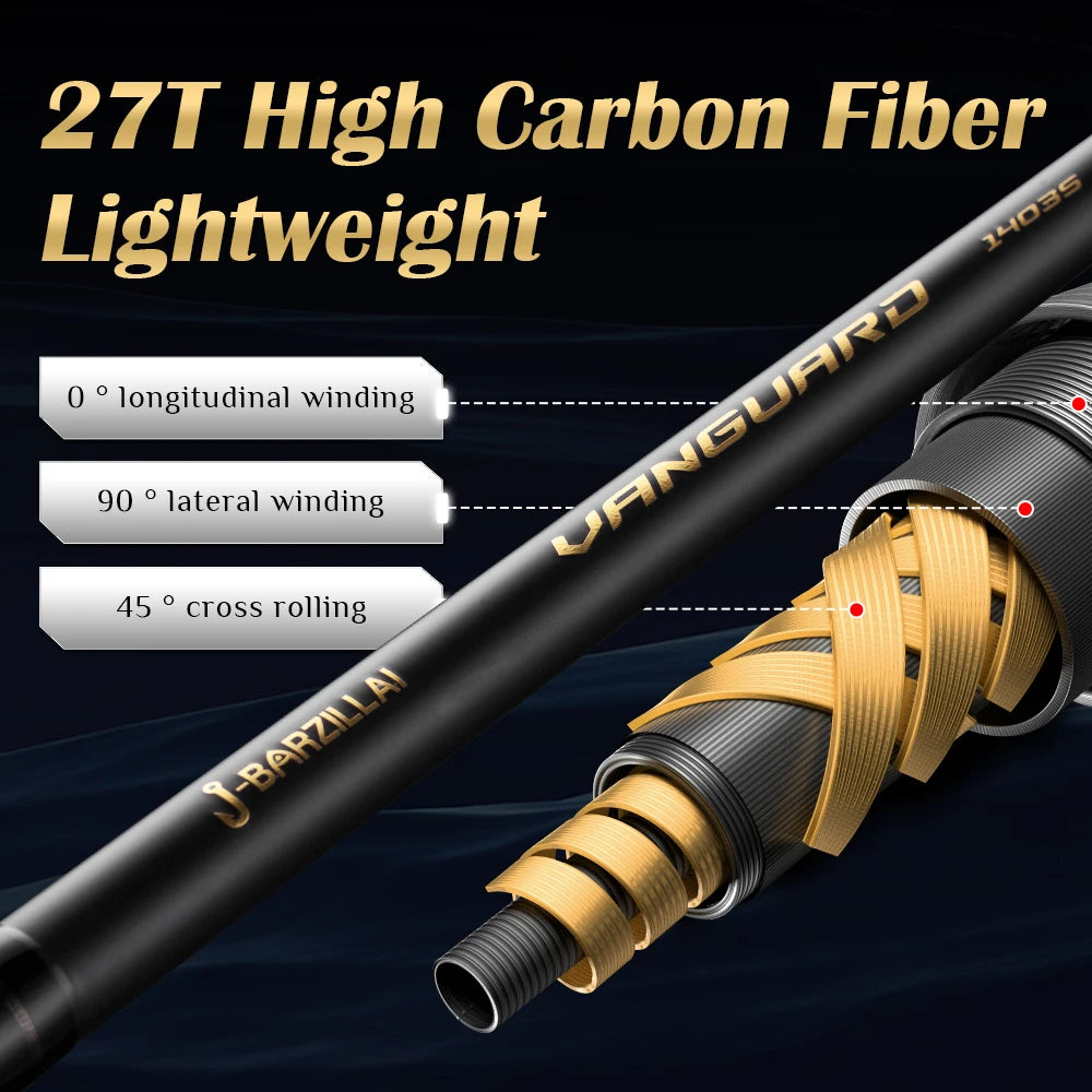 J-BARZILLAI Vanguard Carbon Surf Spinning Fishing Rod