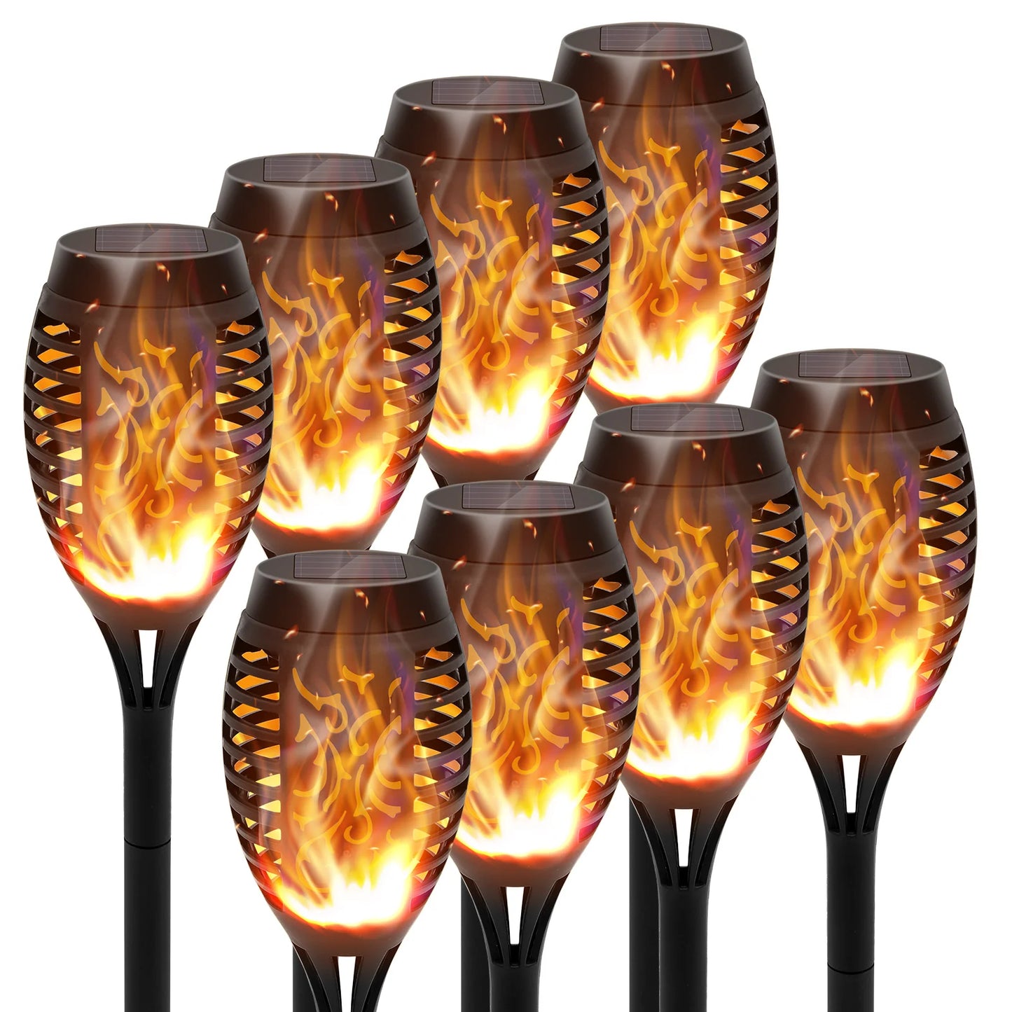 Solar Torch Lights Outdoor Flickering Flame LED Waterproof Pathway Garden