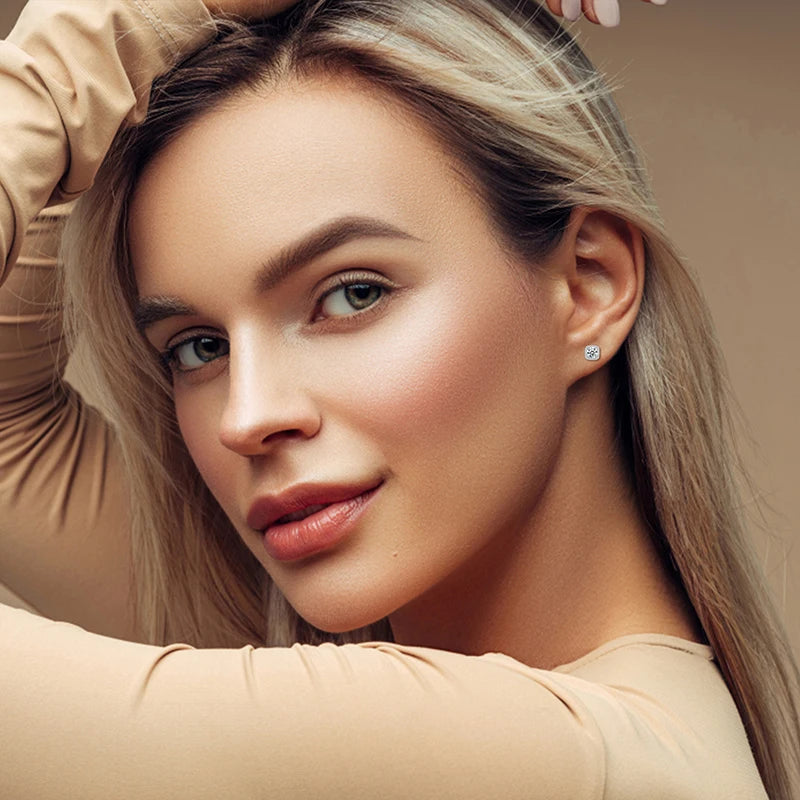 TUHE Moissanite Diamond Stud Earrings Sterling Silver 925