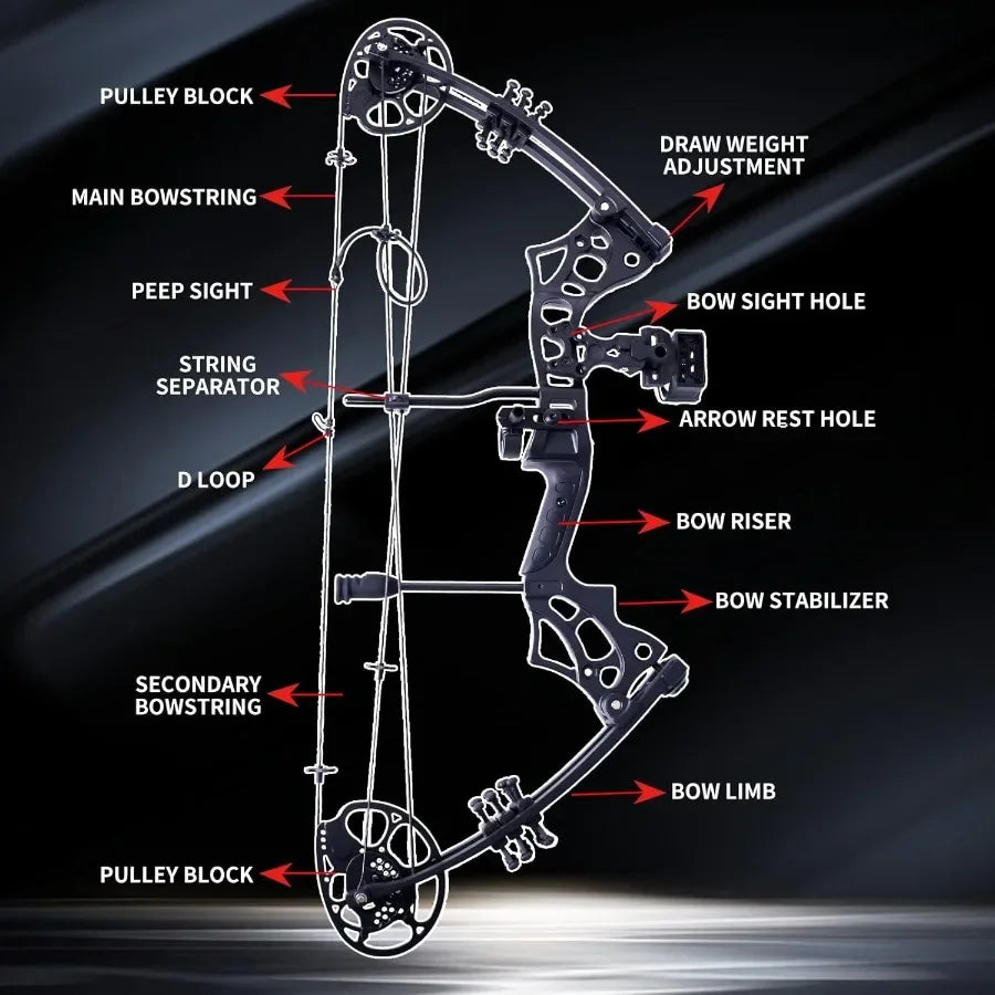 High-concerned Compound Bow and Arrow Set 30-65Lbs For Adults