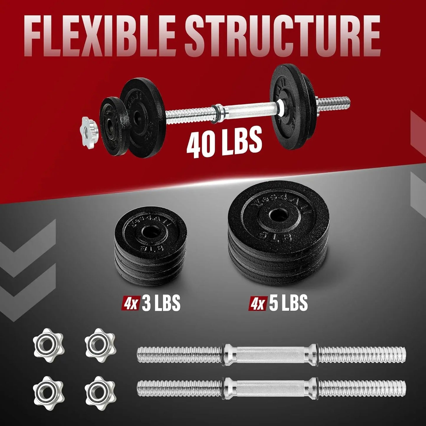 NONE Old School Adjustable Dumbbell Set With Weight Plates