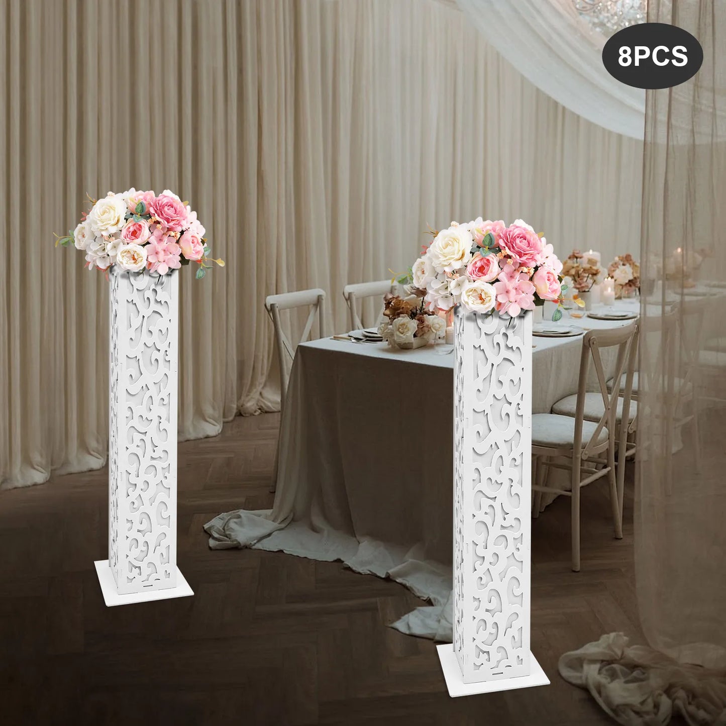 Guangdong PVC Flower Columns With LED Lights For Weddings