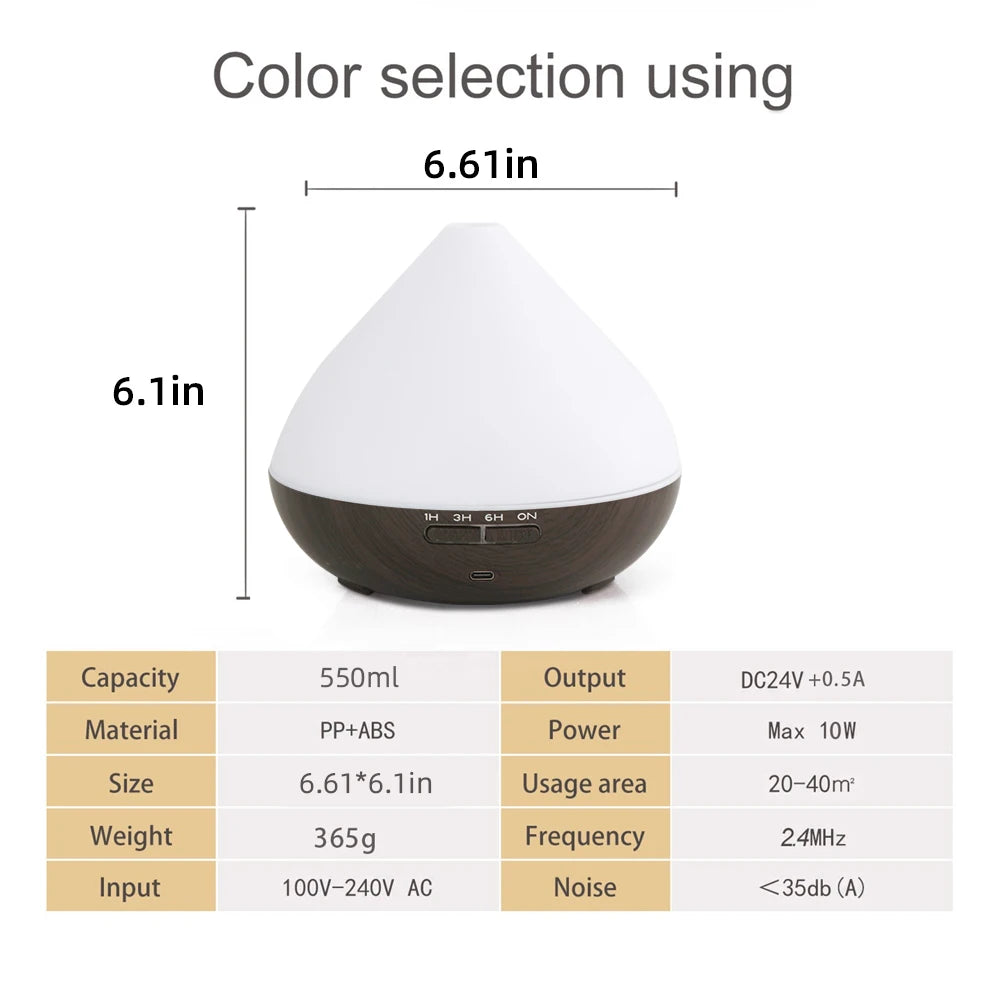 LISM Ultrasonic Aromatherapy Diffuser With Remote And LED Night Light