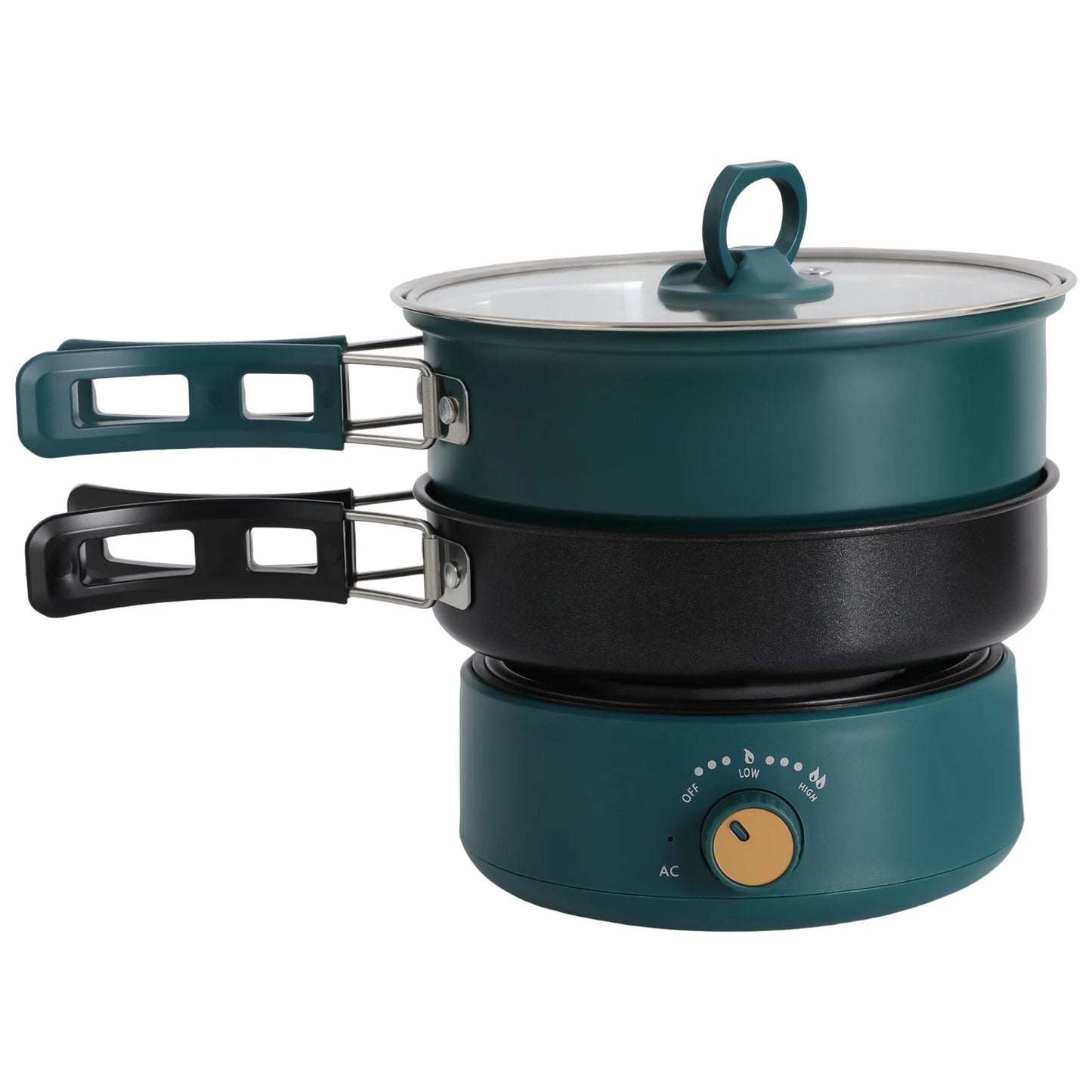 Bymaocar Electric Hot Pot With Steamer Portable Travel Cooker