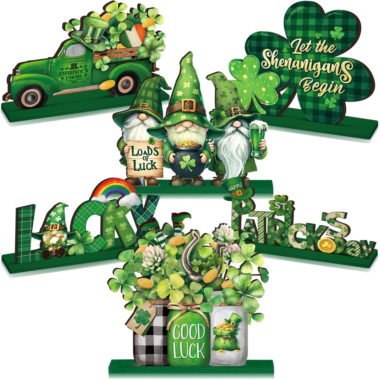 St Patrick's Day Irish Luck Table Centerpieces Set of 6