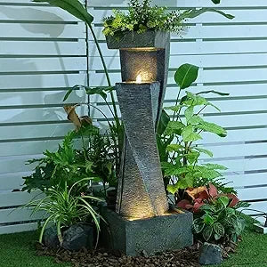 Bumilgar Outdoor Water Fountain With LED Lights And Pump