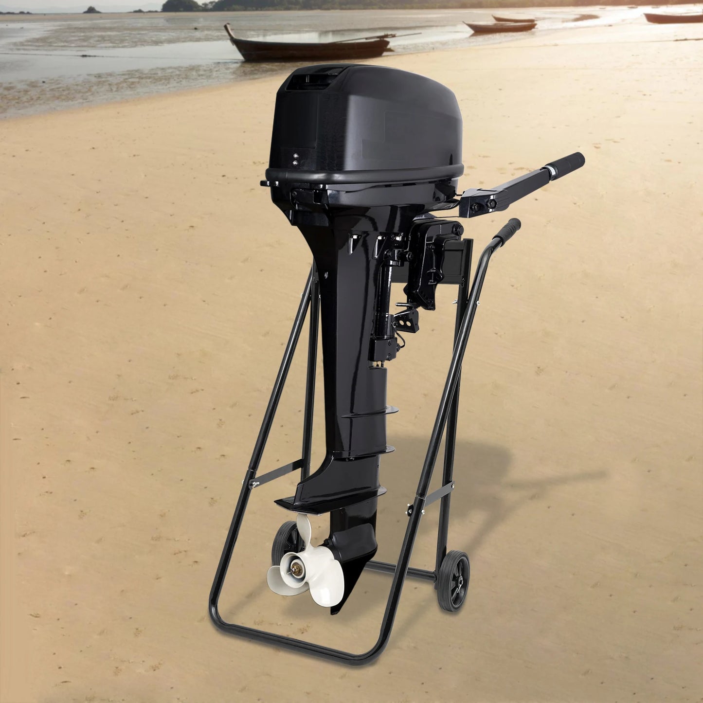 Vintoro Folding Steel Outboard Motor Cart Marine Stand Heavy Duty