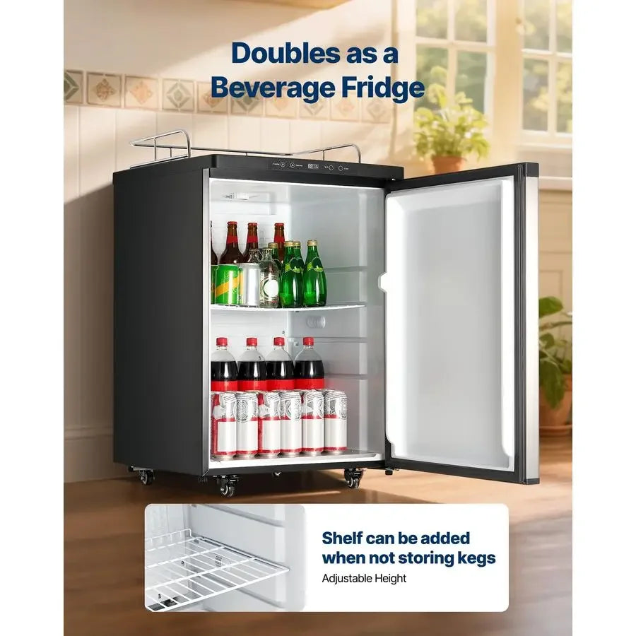 XMSJ Beer Kegerator Dual Tap Home Draft Dispenser for Ball Lock