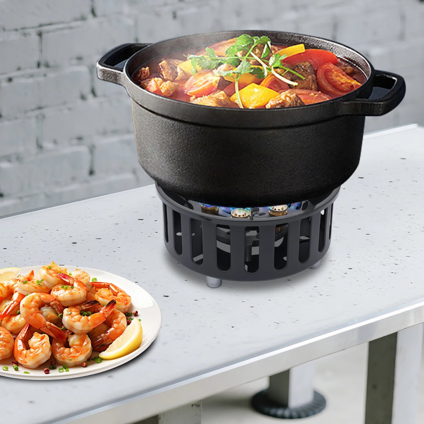 NONED Camping Stove Portable Gas Burner With 3 Adapters