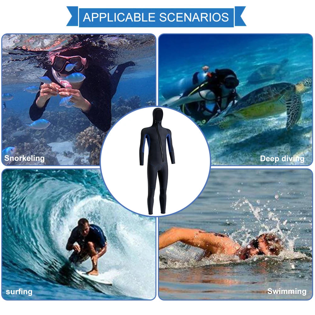 APWIKOGER Neoprene Hooded Wetsuit for Diving and Water Sports
