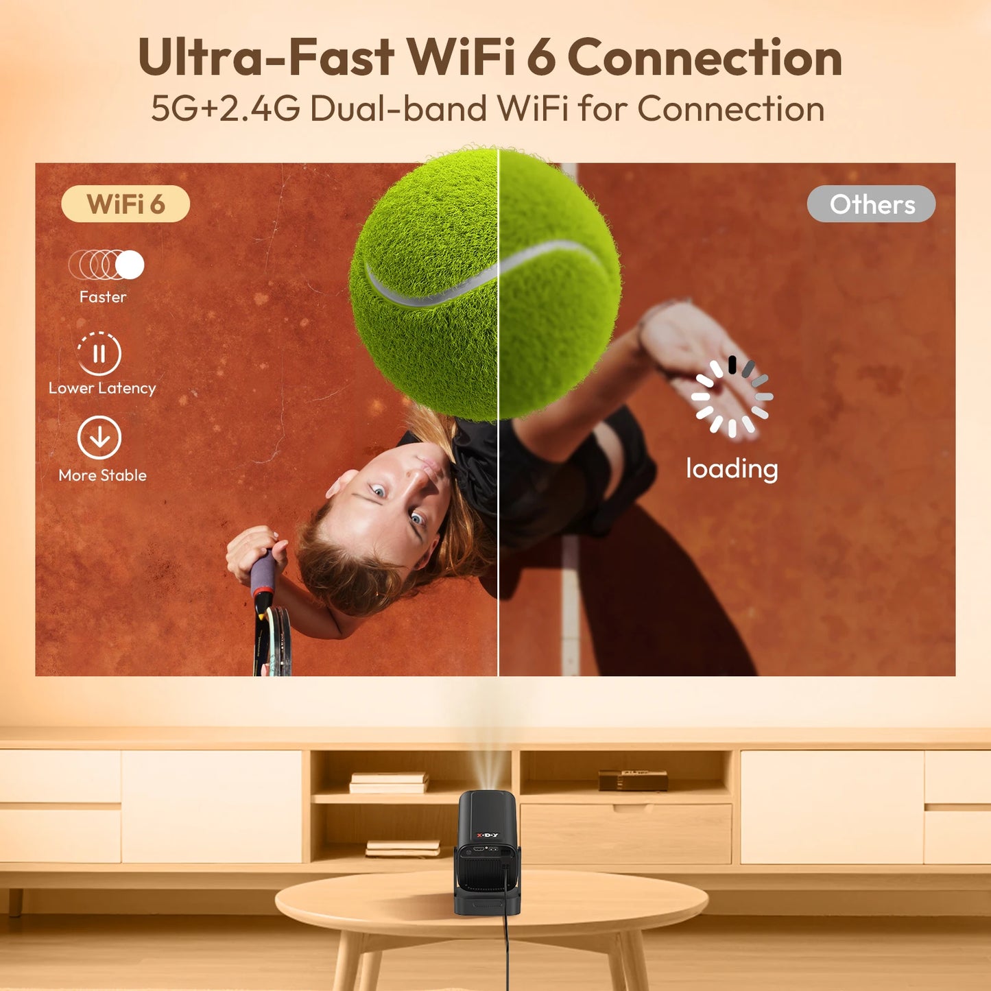 XGODY 4K Projector With Bluetooth WiFi Android Home Theater