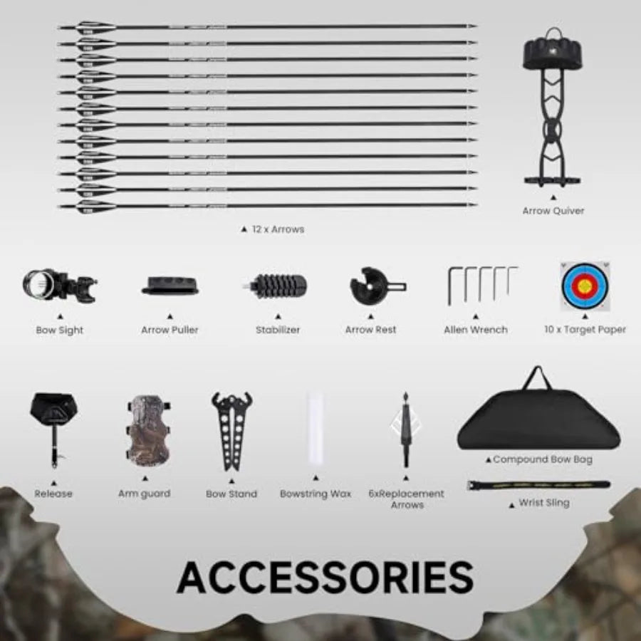 Lightweight Compound Bow Package Fully Adjustable For Adults And Teens