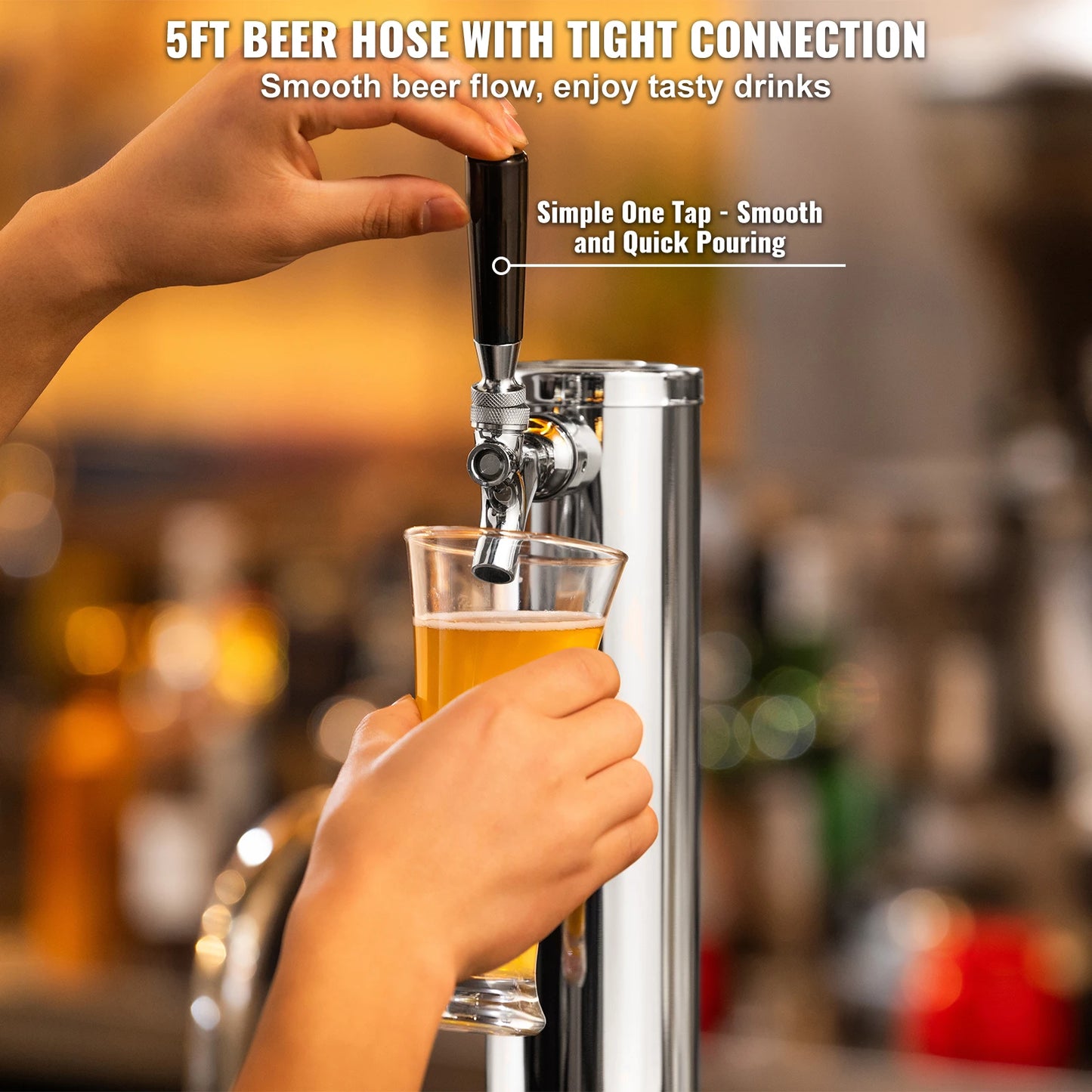 Kegerator Tower Kit Single Tap Beer Conversion Stainless Steel