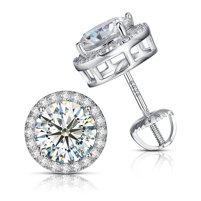 Iceoutbox Moissanite Square Stud Earrings 925 Sterling Silver