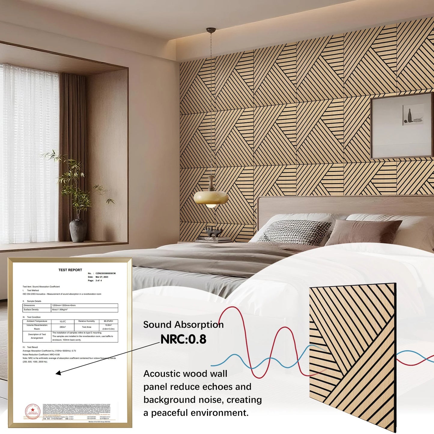 Hign-concerned Acoustic 3D Wood Slat Wall Panels Noise Reduction