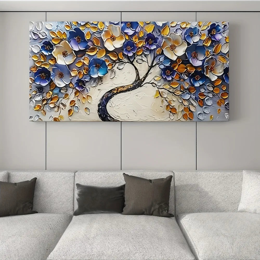 Hign-concerned Abstract Floral Tree Canvas Art Boho Wall Decor