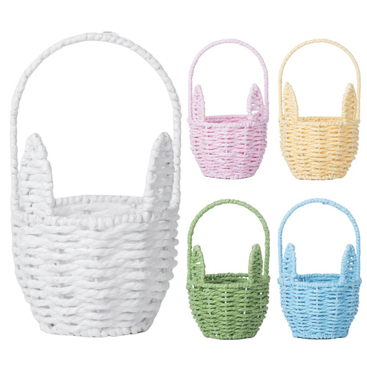 Shunmaii Easter Paper Rope Storage Bin Flower Basket Organizer
