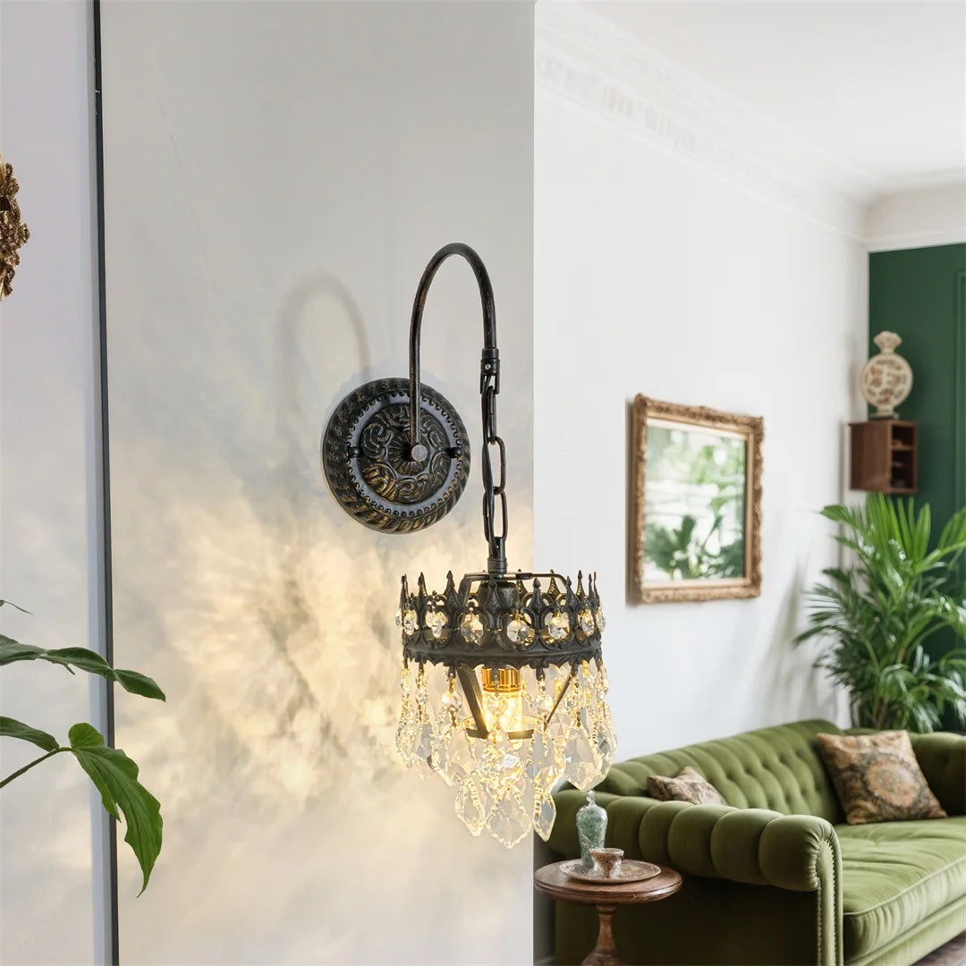 Vrygle Luxury Crystal Wall Lamp Hardwired Sconce