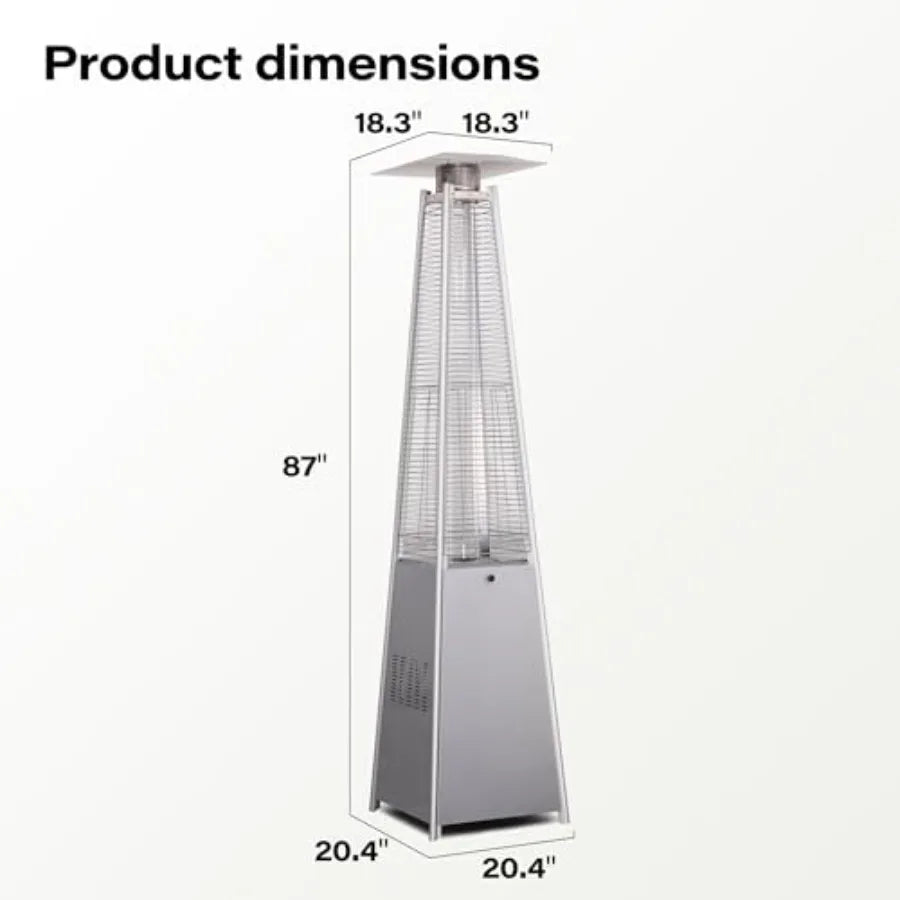 Pyramid 48 000 BTU Outdoor Patio Heater With Quartz Glass