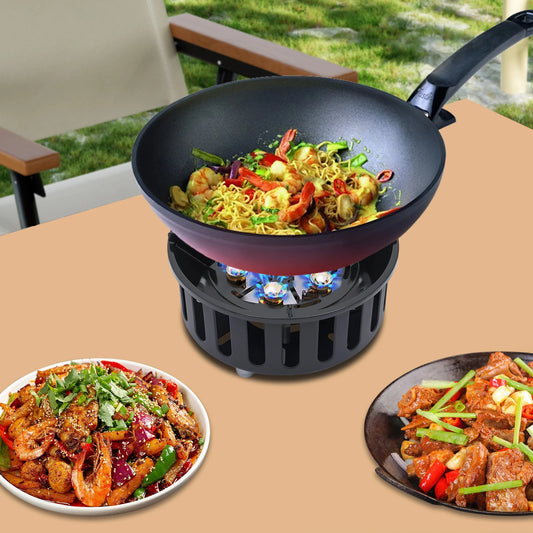 NONED Camping Stove Portable Gas Burner With 3 Adapters