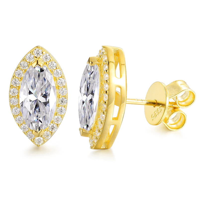 Iceoutbox Moissanite Square Stud Earrings 925 Sterling Silver