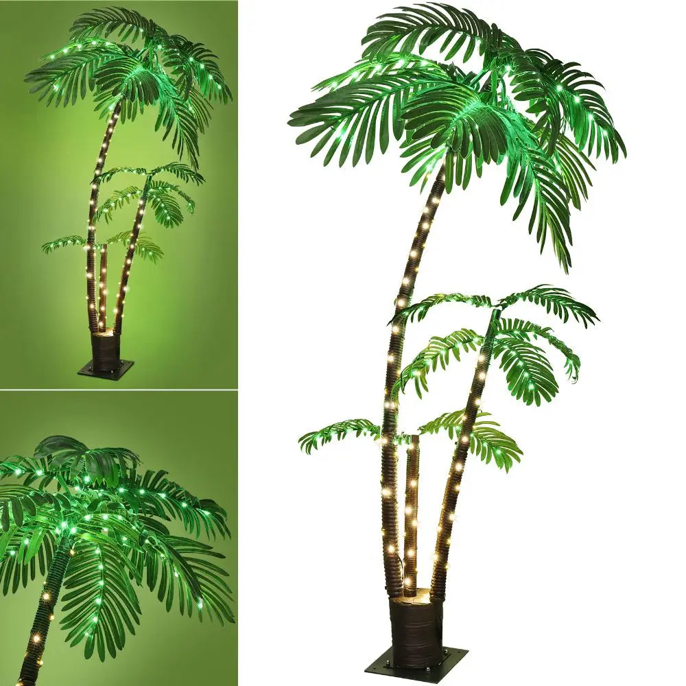 LED Lighted Artificial Palm Tree for Tiki Bar Decoration