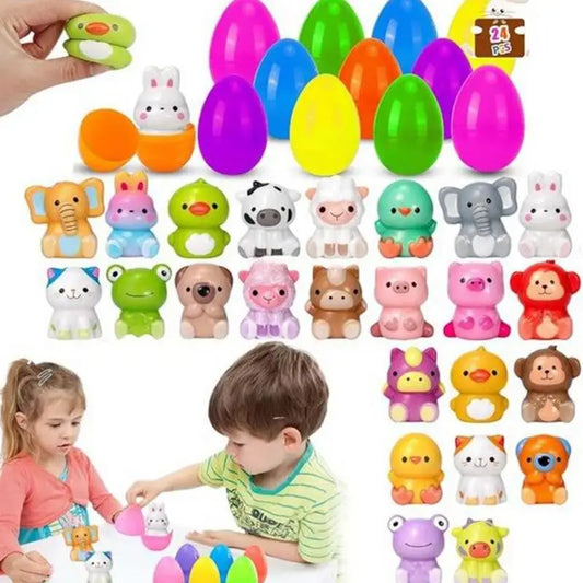 24 Pack Slow Rebound Easter Eggs Prefilled Toys for Hunt