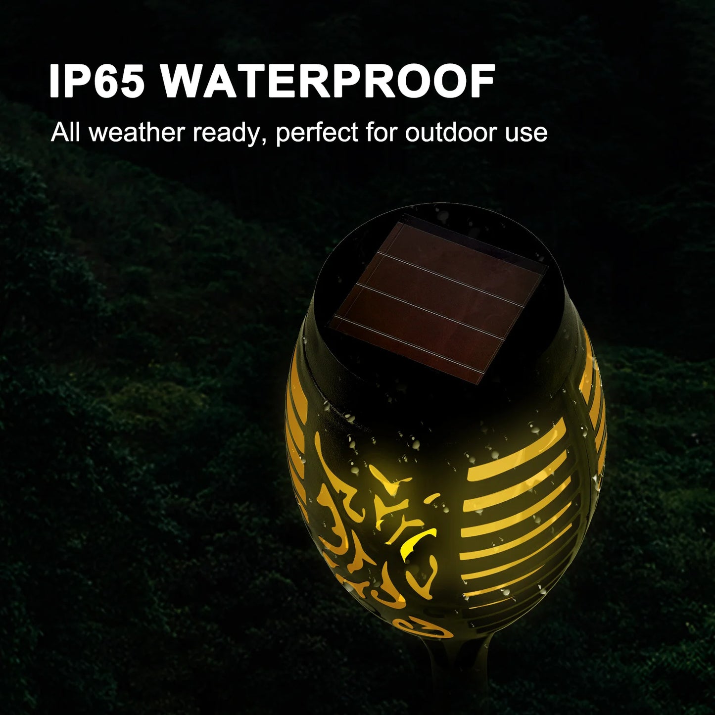 Solar Torch Lights Outdoor Flickering Flame LED Waterproof Pathway Garden