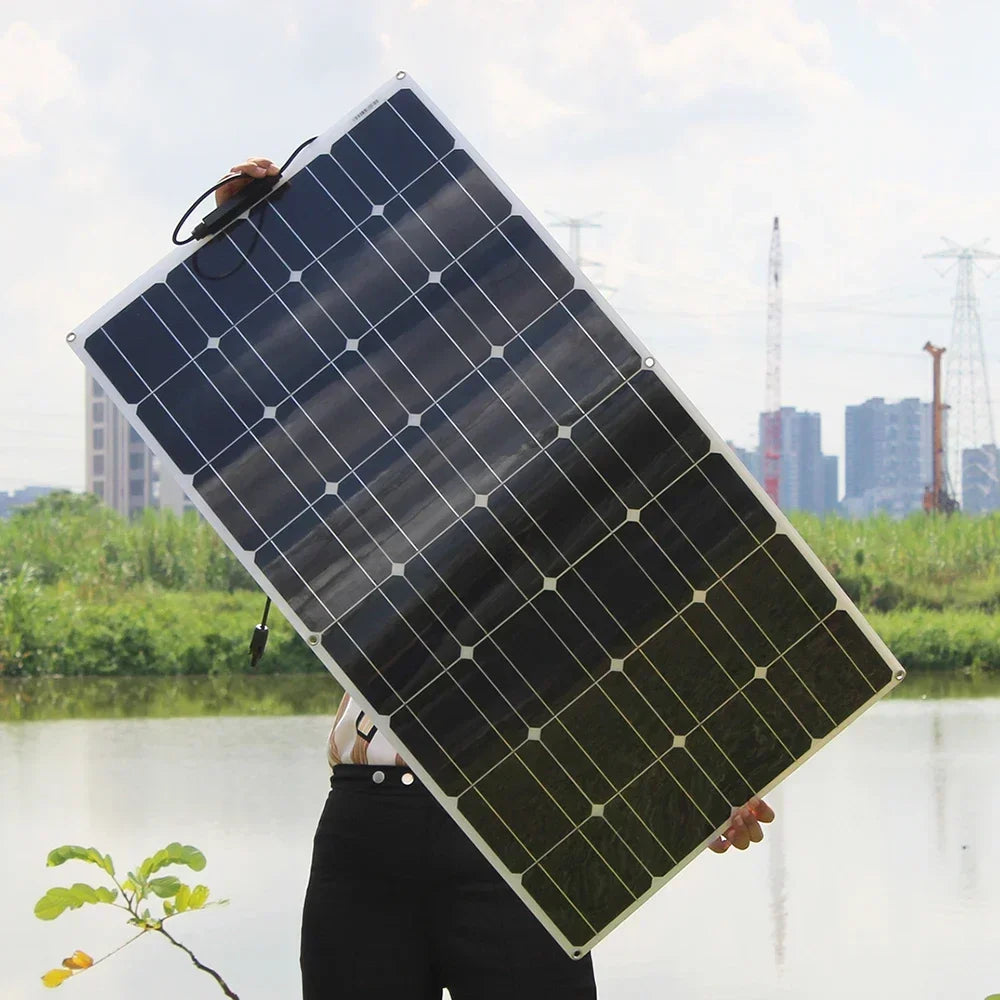 ASUNERGE 12V Flexible Waterproof Monocrystalline Solar Panel For RV