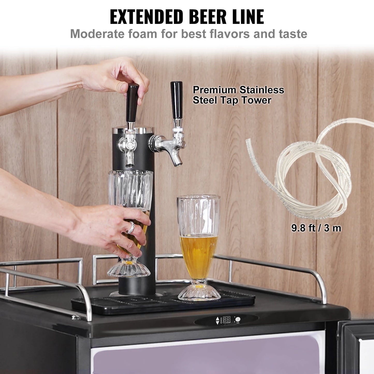 SucceBuy Electric Beer Kegerator Dual Tap For Commercial Use