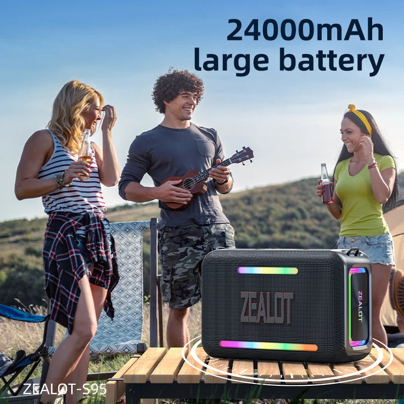 ZEALOT S95 120W Waterproof Portable Bluetooth Speaker Outdoor Boombox