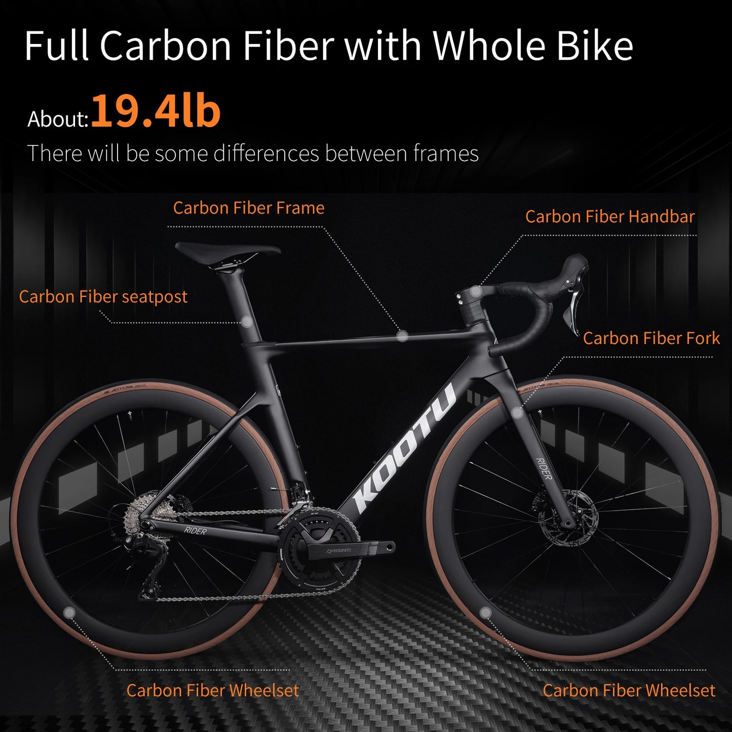 Fork Full Carbon Road Bicycle With Shimano R7120 24 Speed