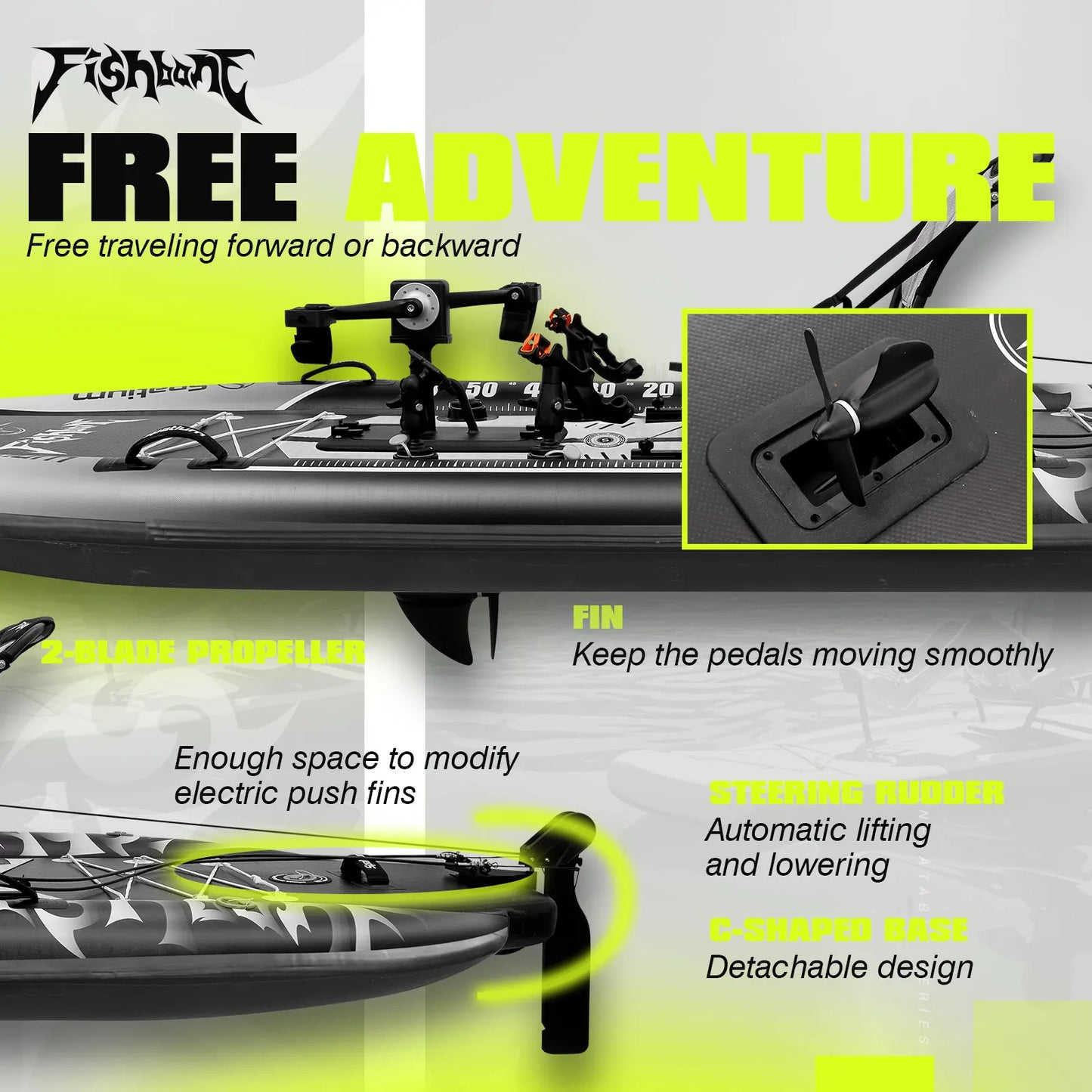 Spatium Fishing Kayak Pedal Drive Sit On Top Power System