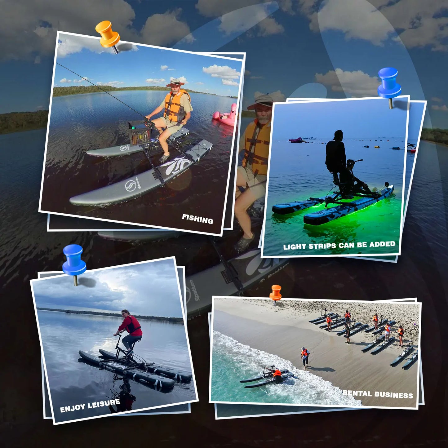 Spatium Water Bike 2.0 Inflatable Pedal Kayak for Lake