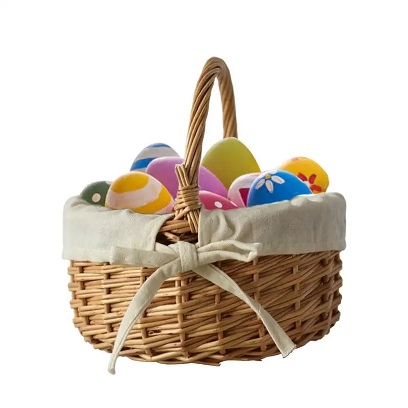 Wicker Wedding Basket Bow Knot for Bridal Flowers and Gifts