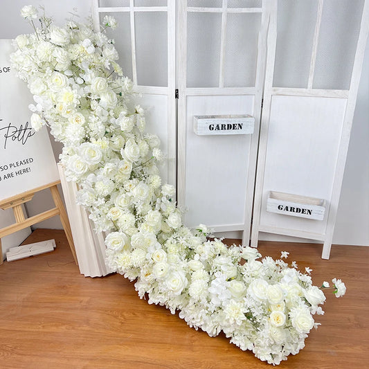 Artificial Rose Flower Runner For Tables Wedding Arch Backdrop Decor
