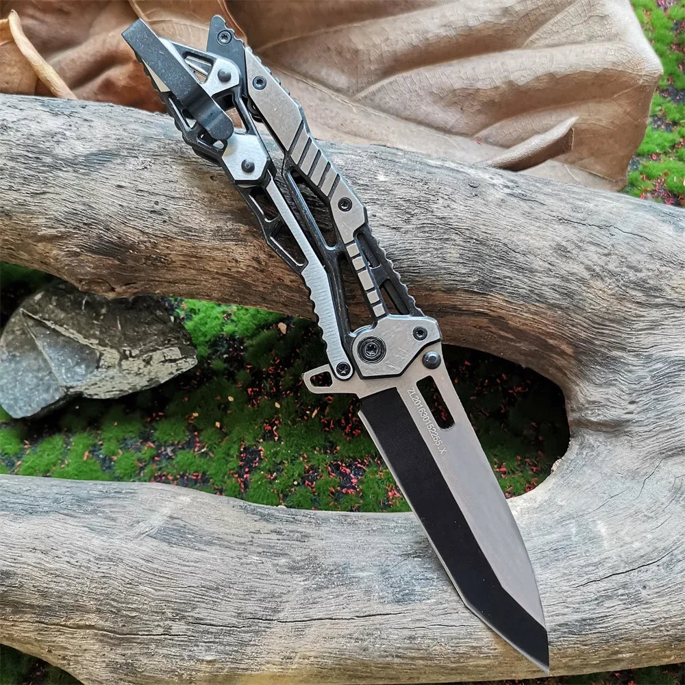 Doom Blade Skeleton Mechanical Folding Knife With Stainless Steel Blade