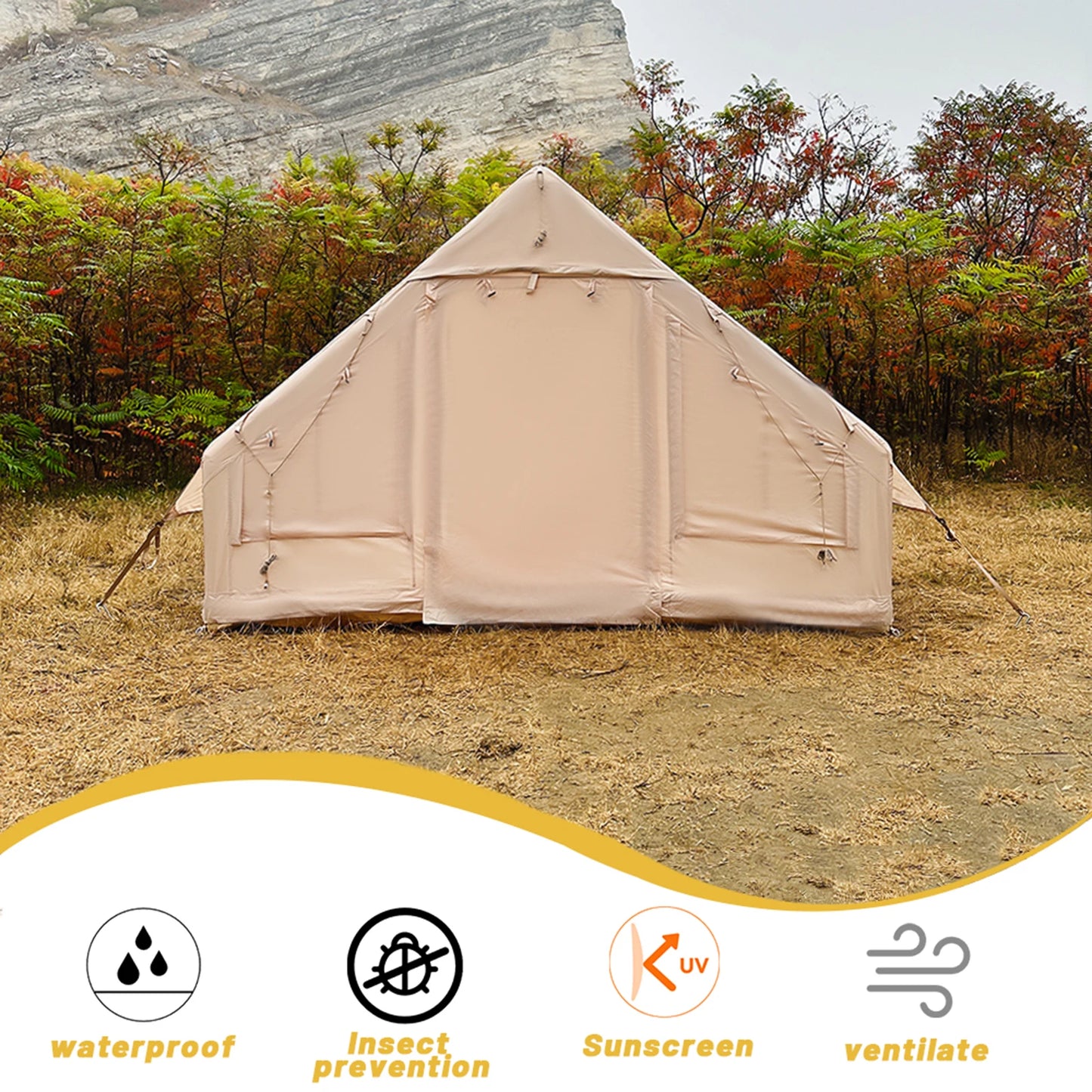 Pakicetus Inflatable Camping Tent Quick Setup Waterproof Windproof