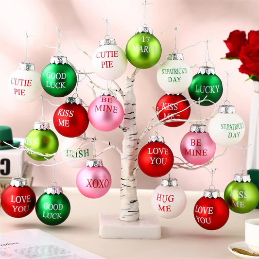 St Patrick Shamrock Hanging Decorations Set of 12 Clover Ornaments