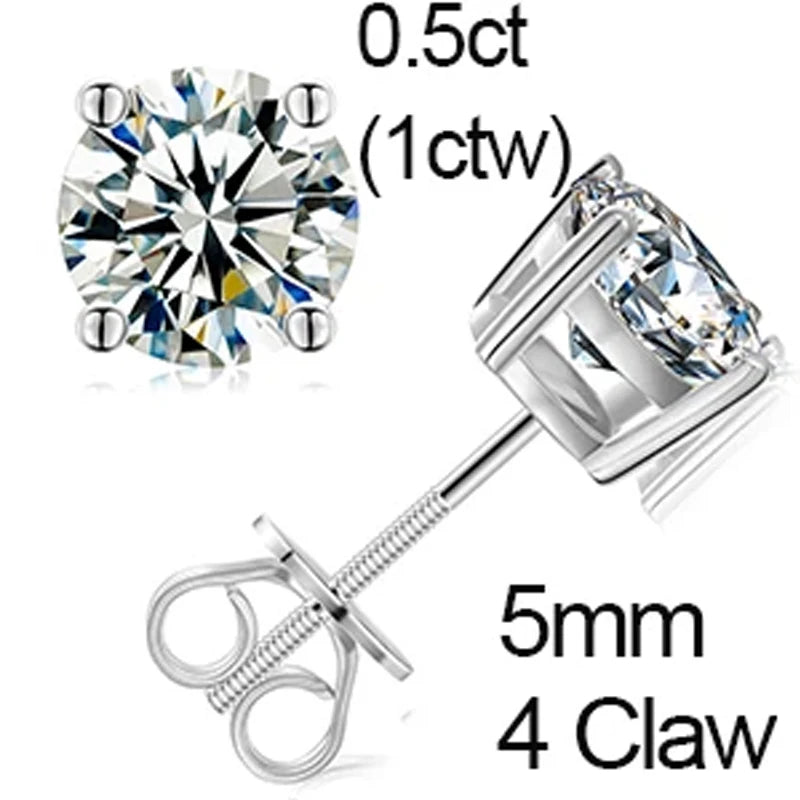 Iceoutbox Moissanite Square Stud Earrings 925 Sterling Silver