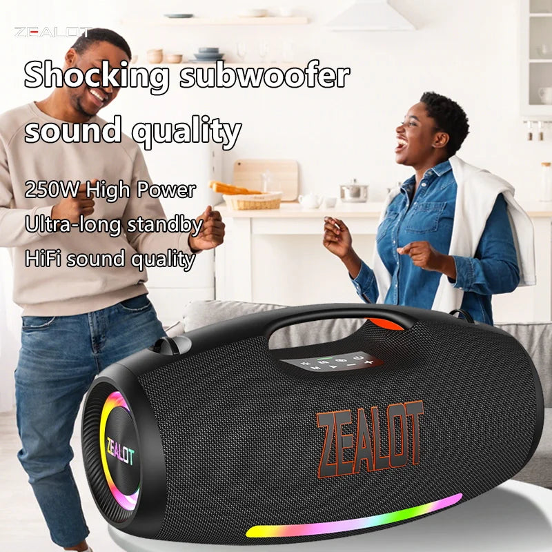 Zealot S89 250W Portable Bluetooth Speaker Waterproof 48000mAh RGB Light