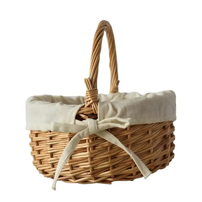 Wicker Wedding Basket Bow Knot for Bridal Flowers and Gifts