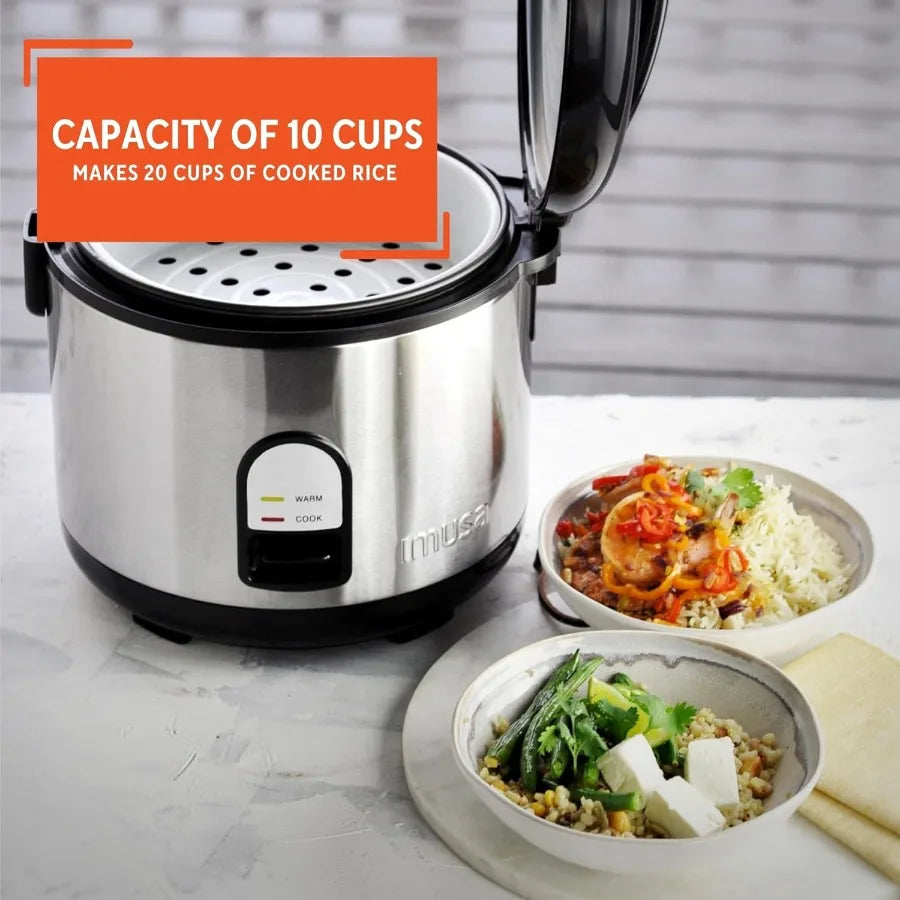 LISM Deluxe Stainless Steel Electric Rice Cooker With Steam Tray