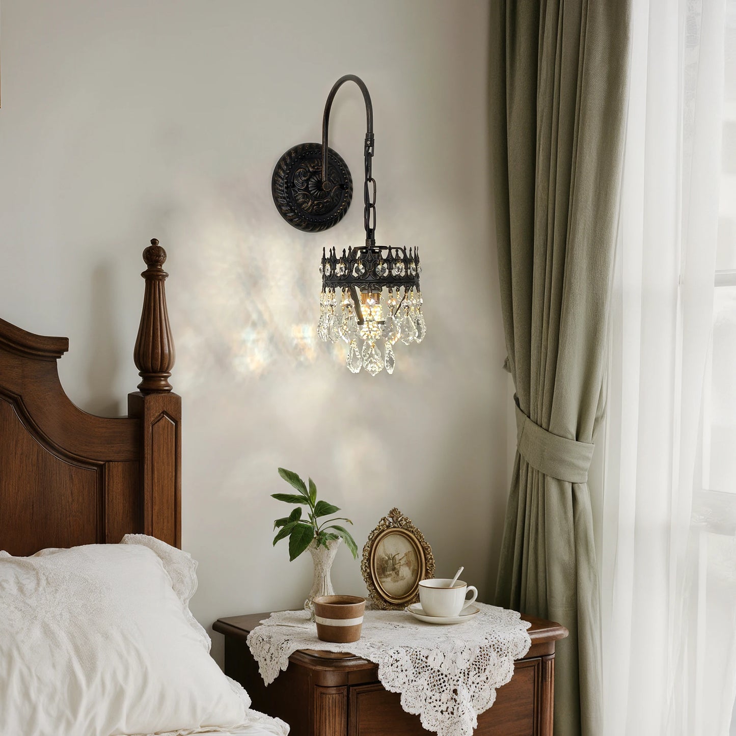 Vrygle Luxury Crystal Wall Lamp Hardwired Sconce