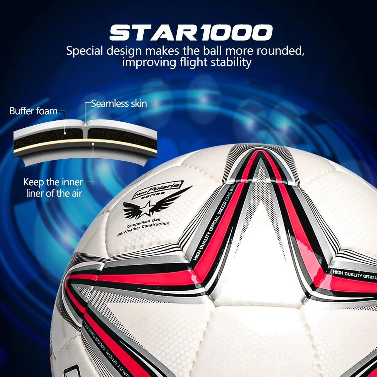 Soft PU Leather Soccer Ball for Indoor and Outdoor Training