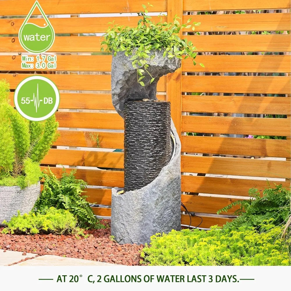Bumilgar Outdoor Water Fountain With LED Lights And Pump