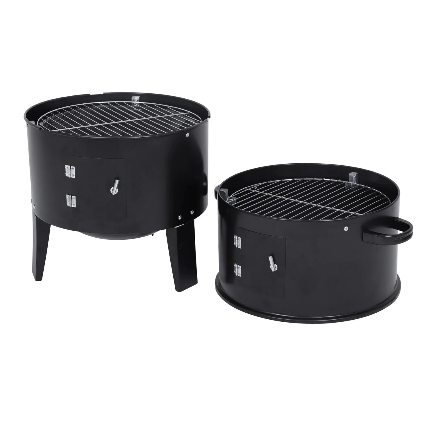 3-In-1 Vertical Charcoal Smoker Grill With Detachable BBQ