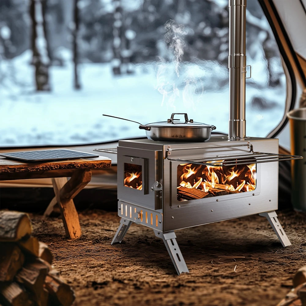 Feature Portable Wood Burning Stove Stainless Steel Log Burner