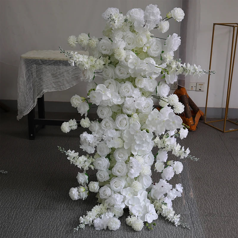 Artificial Rose Flower Runner For Tables Wedding Arch Backdrop Decor