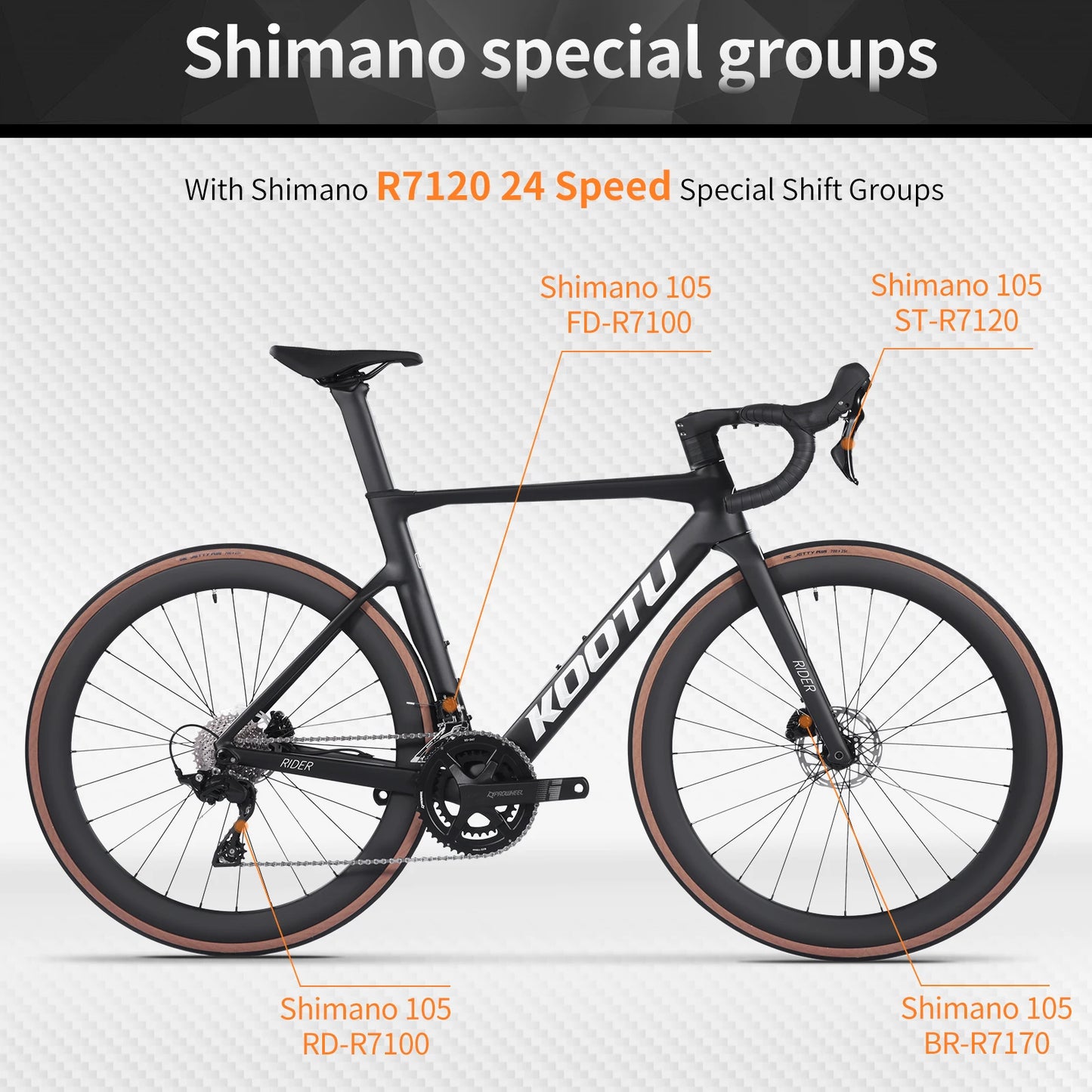 Fork Full Carbon Road Bicycle With Shimano R7120 24 Speed